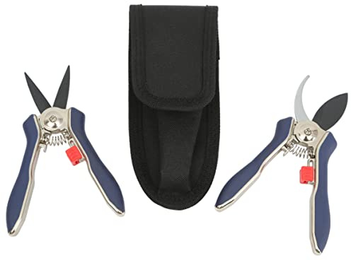 Spear & Jackson 56516 3542480565169 Set de 2 sécateurs 15 cm étui, Gris/Noir, 15x4,8x2 cm