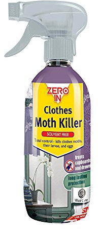 Zero In Clothes Moth Killer 500ml (Chemical-Free Treatment Repels Clothing Moths, Larvae and Eggs)