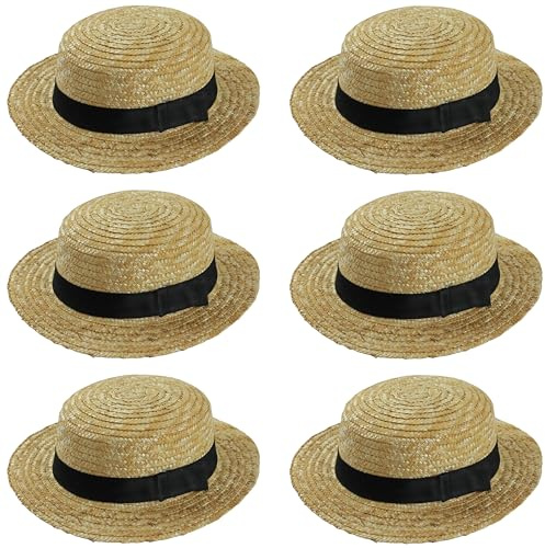 ILoveFancyDress Lot de 6 canotiers avec ruban et nœud noirs