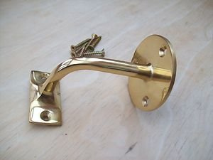 Ironmongery World Solid Brass Stair Bannister Hand Rail Handrail Brackets