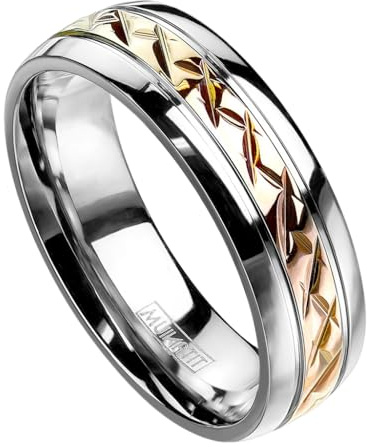 Paula & Fritz® Ring Damen Silber Rosegold Titan-IUM Grade 2 Größe 49 (15,6) - 70 (22,3) 6-mm 8-mm breit Partnerring Verlobungsring Band-Ring Herrenring