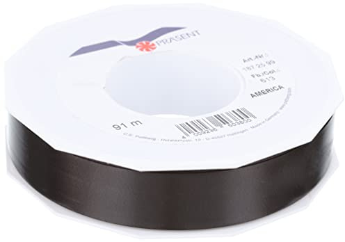Präsent C.E. PATTBERG Geschenkband schwarz, 91 Meter Ringelband 25 mm zum Basteln, Dekorieren & Verpacken von Geschenken zu jedem Anlass
