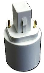 LH0888 Converts a G24d-2, GX24d-2 Socket to an E26/E27 Medium Base lamp Holder