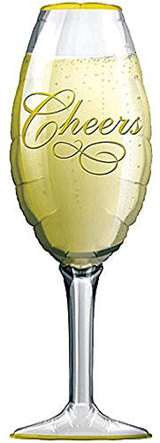 Amscan Anagram 619501 - Wedding Champagne Glass SuperShape Foil Balloon - 38
