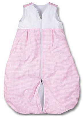 wellyou, Kinder-Baby-Schlafsack, mit Fleece gefüttert, rosa-weiß Vichykaro, für Mädchen, Größe 74-98