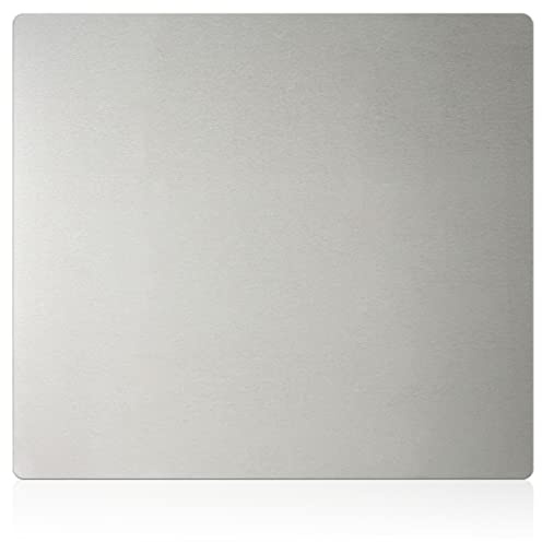 WENKO Wandblende für Herd Saucen und Fettspritzer Abwehr Dekorative Abdeckung für den Kochbereich Wandplatte Befestigen ohne Bohren Praktische Lösung für Küche Maße 56 x 49 cm Metall Edelstahl Matt