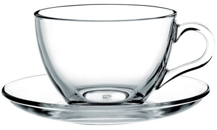 Basic Set Teeglas mit Unterteller