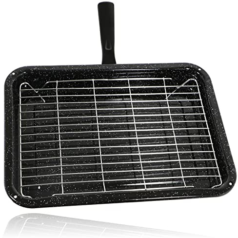Spares2go Small Grill Pan, Rack & Detachable Handle for Bosch Oven Cookers