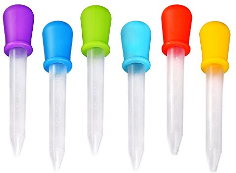 6 Piezas de Cuentagotas de Silicona y Plástico Pipeta para Moldes, Molde Gomoso y Manualidades, 5ML