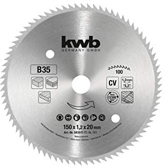 kwb Cirkelsågblad 150 x 20 mm, tillverkad i Tyskland, mycket fina snitt, sågblad lämpliga för träpaneler, profilträ och barrträ