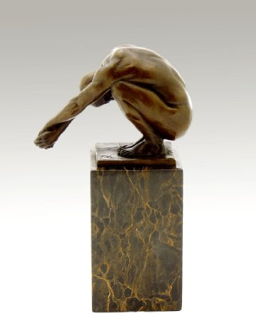 Escultura abstracta bronce – El buceador – firmado por Milo – auténtico bronce