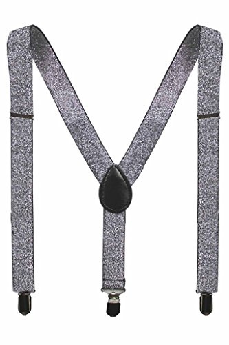LAfashionist Kid- Toddlers Sparkle Silver Elastic Y-Shape Suspender