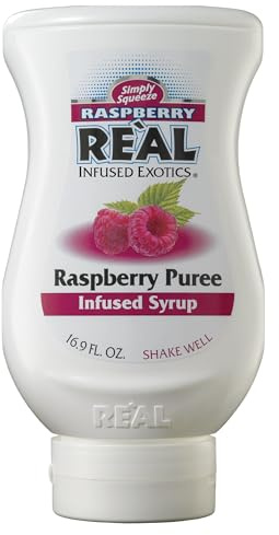 Reàl Infused Exotics, Raspberry, 500 ml, Sciroppo di Lamponi, Vegano, Squeeze Bottle, Ideale per Cocktail, Daiquiri, Bellini, Soft Drink e Dessert