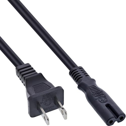 InLine 16654U strömkabel, nätkontakt USA till Euro 8 C7-kontakt, 1,8 m