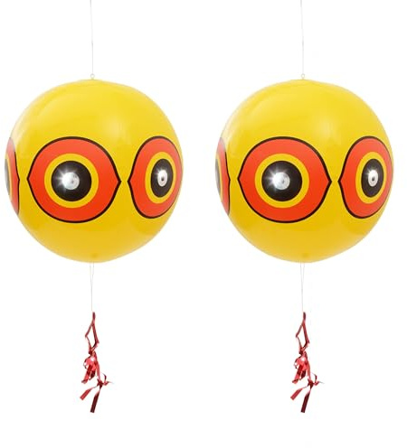 Gardigo Ballon Effaroucheur d’Oiseaux – Lot de 2 – Répulsif Visuel | Anti-Oiseaux Effet Rapace avec Yeux pour Moineaux, Pigeons, Corbeaux – Idéal pour Jardin, Balcon, Arbres Fruitiers & Bassin