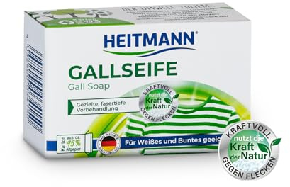 HEITMANN Jabón de gallina: remedio doméstico contra manchas y suciedad, quitamanchas natural para blancos y coloridos, 100 g