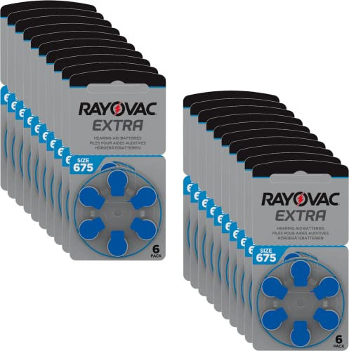 Batterien für Hörgeräte Rayovac 675 Extra Advanced/Batterie Gehörschutz PR44 / 675 AE / A675 / DA675 / P675 / PR675H, 120 Stück