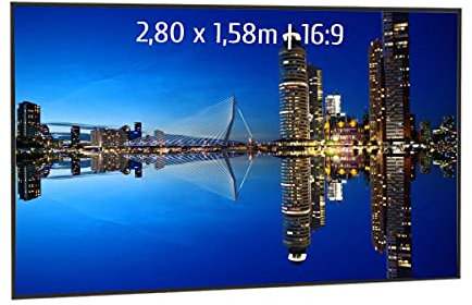 Ecran de Projection sur Cadre 2,80 x 1,58m - Format 16:9 - Cadre Extra-Fin