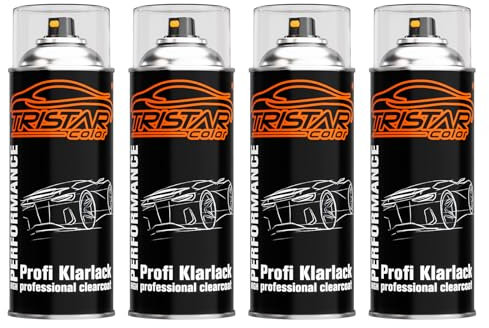 TRISTARcolor 4 x Spraydose Profi KLARLACK SEIDENMATT 400 ml Autolack Sprühdose