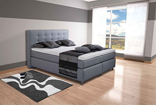 AUKONA Boxspringbett Phönix 140x200, Farbe wählen und ändern, 7 Zonen Taschenfederkern-Matratze, H2 H3 H4, Komfortschaum-Topper, Lieferung und Aufbau kostenlos