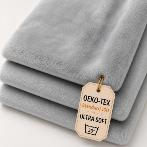 StoffBook Grau Kunstpelz Kaninchenfellimitat Kunstfell für Bekleidung | Dehnbar, weich und leicht, Stoff für Bekleidung, Kostüme und Dekoration, Plüschfell und Teddyplüsch, Meterware ab 50cm