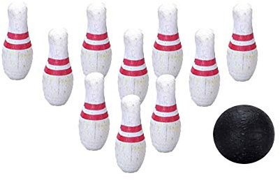 Melody Jane Puppenhaus Miniatur 1:12 Maßstab Spiele Spielzeug Zubehör Holz Skittles Bowling Set