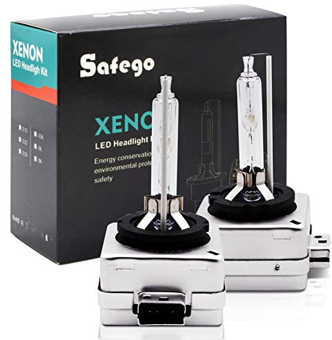 Safego D1S Xenon Bulb 35W 6000K HID Headlight Super Bright Discharge Lamp Replace HID Kit 12V Car Bulbs Diamond White LED Exterior Headlamp Bulbs, Pack of 2