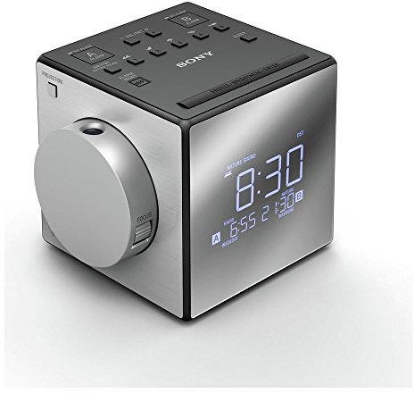 Sony ICFC1PJ.CEK Clock Radio with Time Projector - Black/Silver