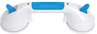 Carex Suction Shower Grab Bar – 12” Ultra Grip Shower Handle - Dual Locking Grab Bars for Bathtubs and Showers – Seniors, Disabled, Handicap, Elderly Assistance Product