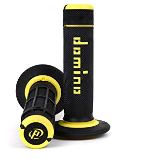 Domino Paire de poignées cross/enduro, noires/jaunes pour moto