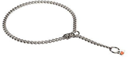 Herm Sprenger Stainless Steel Short Link Chain Collar with Round Chain and Ultra Plate - 2.5 mm x 22 inches