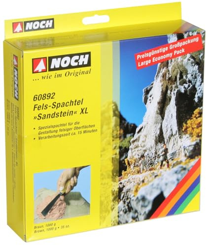 NOCH Fels-Spachtel XL „Sandstein“, mit realistischer Felsgestaltung, 1.000 g braun für alle Modellbaugrößen und DIY Bastellprojekte