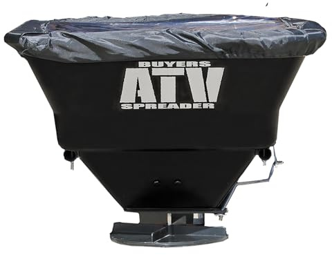 Buyers Products ATVS100 ATV All-Purpose Broadcast Spreader 100 lbs. Capacity with Rain Cover, Black