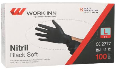 VIDIMA Latex Einmalhandschuhe Gr.L schwarz 100 St