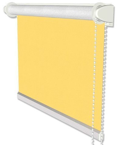 Interdeco Verdunkelungsrollos/Thermo-Rollo Gelb BxH 71 x 215 cm ohne Bohren (Klemmfix-Rollo) für Balkontüren mit Seitenzugrollo mit Silberbeschichtung