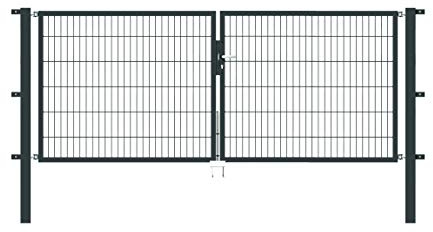 Alberts 650353 Doppeltor Flexo mit Zubehör | verschiedene Breiten und Höhen | anthrazit | Breite 300 cm | Höhe 120 cm