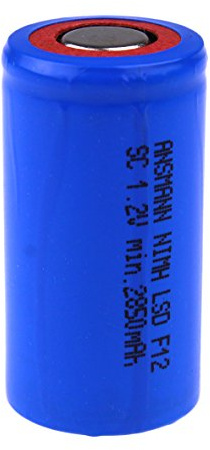 ANSMANN Sub-C Zelle Akku 3000 mAh mit Z-Lötfahne und sehr geringer Selbstentladung, wiederaufladbare Batterie für Industrie, Modellbau, Taschenlampen, etc. Hohe Zyklenfestigkeit, schwermetallfrei