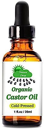 Nature Drop's Organic Castor Oil1 oz - 100% USDA Certified Pure Cold Pressed Hexane free - Best oil Growth For Eyelashes Hair Eyebrows Face and Skin Triple Filtered Great for Acne