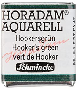 Schmincke – HORADAM® AQUARELL - feinste Künstler-Aquarellfarben, 521 Hookersgrün, 14 521 044, 1/2 Näpfchen