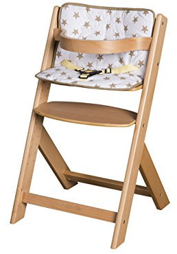Schardt Hochstuhl Domino III Natürliche mit Sitzkissen, Big Stars beige