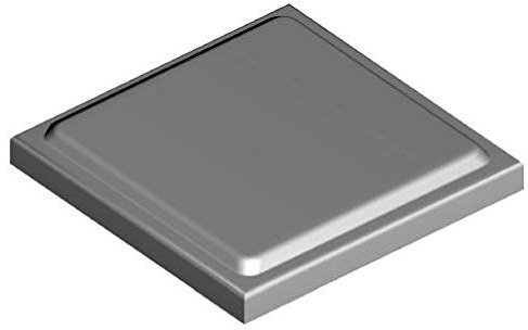 Chapeau Carré Plat avec Bords - Acier Brut / 150Mm (/30)