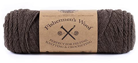 Lion Brand Yarn, Fishermen's Wool Crochet Yarn, Nature's Brown, 1 Pack