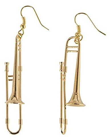 Miniblings Posaunen Ohrringe Posaune Posaunist Orchester Jazz vergoldet Box | In Berlin von Hand montierter Ohrschmuck, in kleiner Serie hergestellt