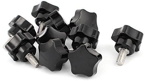 sourcing map 10Stk. Außengewinde Kunststoff Sterngriff Sterngriffschraube | schwarz, M8x15mm, Kunststoff