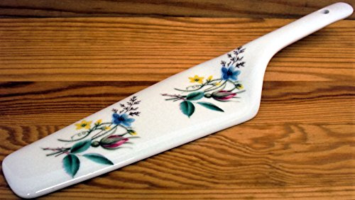 Pelle à gâteau Country Garden en porcelaine fine décorée à la main au Royaume-Uni