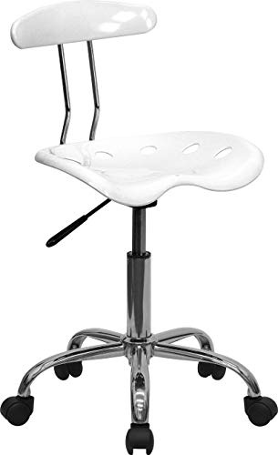 Flash Furniture Bürostuhl, Chrom, weiß, 42 x 43 x 88 cm