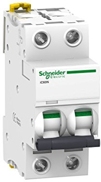 Schneider Electric A9F74101 Thermo-Magnetischer Sicherungsautomat iC60N, 1P, 1 A, C Kurve (Schalter), weiß