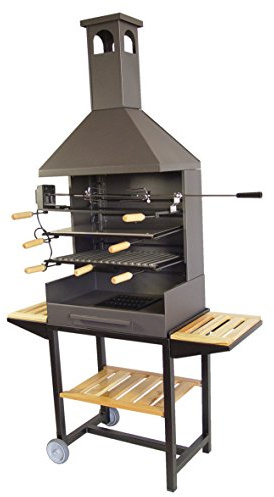 imex el zorro M263232 - Barbacoa de Carbon Chimenea con Ruedas - Elevador y Kit Pollo 71554