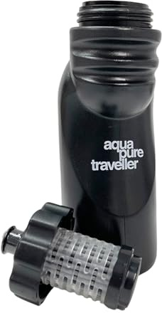 Pure Hydration - Aquapure Traveller Water Purifier Filter Bottle 700ml, BPA Free, Removes Chemicals, Bacteria, Viruses and Microplastics, Ideal for Travel, Hiking, Camping, Survival and Emergencies