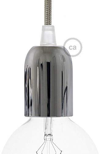 creative cables - Kit portalampada E27 semisferico in Metallo - Cromo